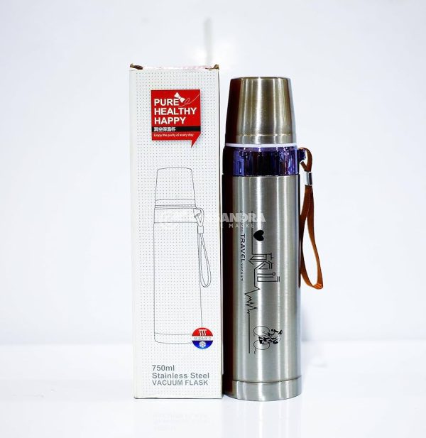 Pure Healthy Happy 750ml Stainless Steel Vacuum Bottle - Image 3